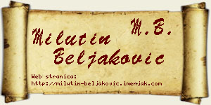 Milutin Beljaković vizit kartica